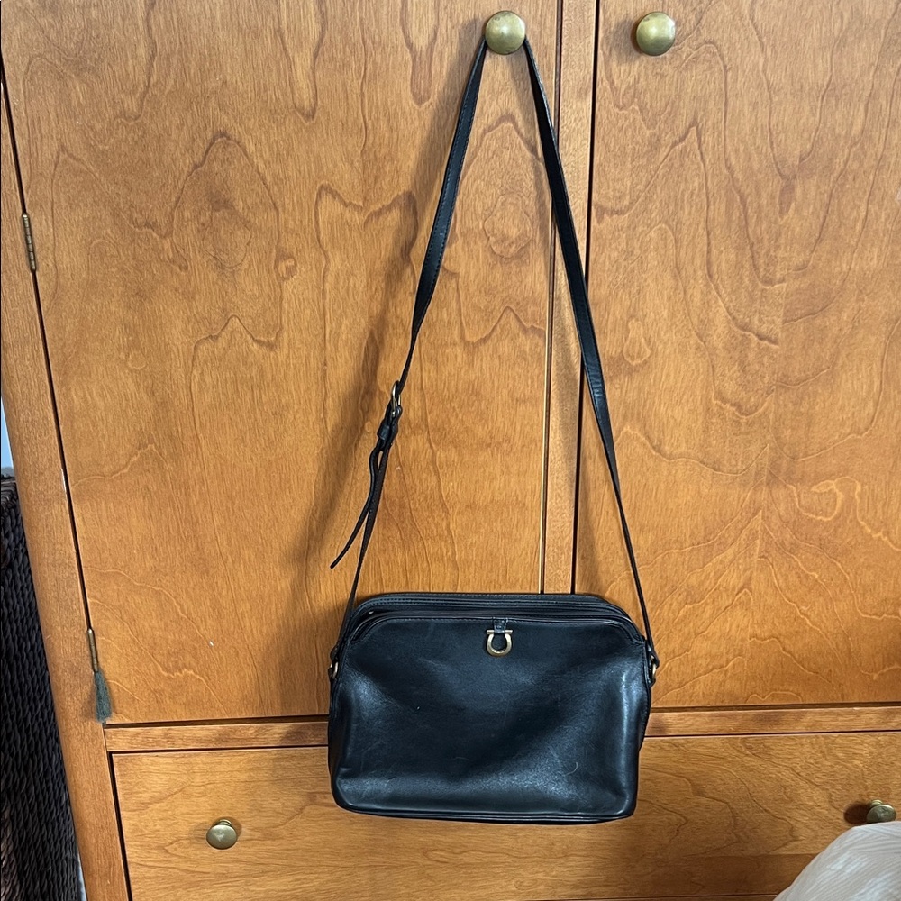 Vintage Etienne Aigner Black Leather Crossbody Bag